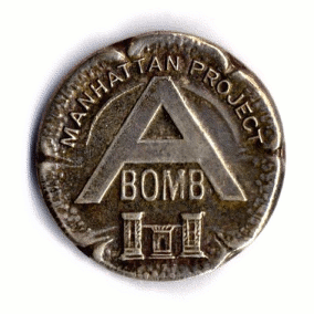[Manhattan Project A-Bomb lapel pin]